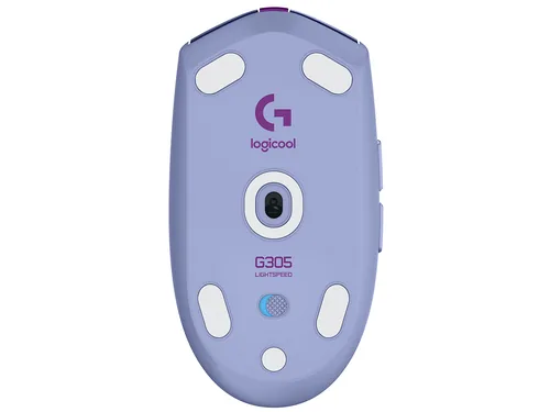 Logitech Gaming-Maus G305 Lightspeed - Maus Features: Ein-/Ausschalter - Scrollrad - Bedienungsseite: Universal - Detailfarbe: Lila - Gewicht: 99 g - Verbindungsart: Kabellos - Schnittstelle: USB-A