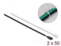 Delock Kabelbinder Schwarz/Weiss 180 mm x 3.6 mm, 100 Stück - Breite: 3.6 mm - Länge: 180 mm - Produkttyp: Kabelbinder - Ausstattung Kabelmanagement: Wiederverwendbar - Verpackungseinheit: 100 Stück - Material: Polyamid (PA)