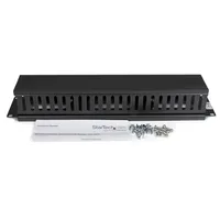 StarTech.com Horizontal 2U Server Rack Cable Management Finger Duct w/ Cover - 19" Network Rack Wire Duct Raceway Panel - Slotted Wire Duct