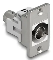 DELOCK Panel Mount BNC Bu zu BNC Bu silber weiß