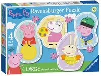 Ravensburger Kinderpuzzle 4x Peppa Pig, 10-16 Teile - Motiv: Film / Comic - Altersempfehlung ab: 3 Jahren - Tiefe: 5.5 cm - Breite: 37.3 cm - Effekte: Grosse Puzzleteile - Nachhaltigkeit: FSC®