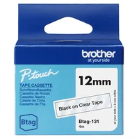 Schriftband Brother 12mmx4m schwarztransparent BTAG-131