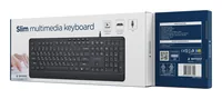 Gembird KB-MCH-05-CYRL Slim wired multimedia keyboard, black, RU layout