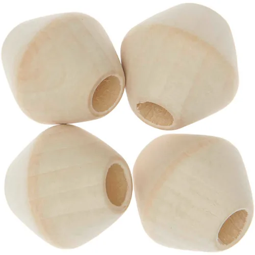 Rico Design Holzperlen Makramee Nature, 4 Stück - Packungsgrösse: 4 Stück - Durchmesser: 30 mm - Detailfarbe: Nature - Perlenart: Holzperlen