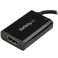 StarTech.com USB C to HDMI 2.0 Adapter with Power Delivery, 4K 60Hz USB Type-C to HDMI Display/Monitor Video Converter, 60W PD Pass-Through Charging Port, Thunderbolt 3 Compatible, Black - USB-C Display Adapter (CDP2HDUCP)