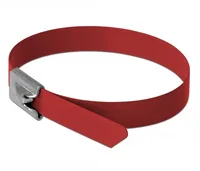 DELOCK Edelstahlkabelbinder L 200 x B 7,9 mm rot 10 Stück