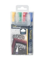 Securit Kreidemarker 2-6 mm, Mehrfarbig - Strichstärke: 2 - 5 mm - 6 mm - Verpackungseinheit: 4 Stück - Oberfläche: Kreidetafel - Metall - Glas - Set: Ja - Detailfarbe: Mehrfarbig - Eigenschaft-Stift: Auswaschbar