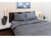 COCON Duvetbezug Satin 160 x 210 cm, Graphit - Eigenschaften: Keine Eigenschaft - Zertifikate: Keine Zertifizierung - Grösse: 160 x 210 cm - Motiv: Uni - Detailfarbe: Graphit - Verschlusstyp: Reissverschluss