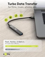 Goobay 74456 interface hub USB 3.2 Gen 1 (3.1 Gen 1) Type-A 5000 Mbit/s Light grey