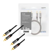 Logilink Audiokabel 2x Cinch -> 2x Cinch RCA 1.5m, black