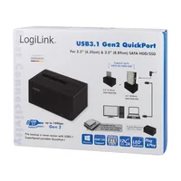 Logilink USB 3.1 Quickport für 2,5 3,5 SATA HDDSSD