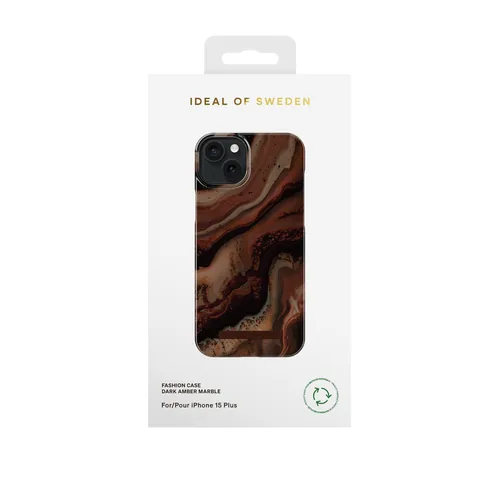iDeal of Sweden Printed Case iPhone 15PL Dark Amber Marble