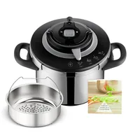 Tefal Clipso+ Chef Schnellkochtopf 6 l 22 cm - Material: Edelstahl - Topfart: Kochtopf - Kompatible Kochfelder: Gas - Glaskeramik - Halogen - Induktion - Antihaftbeschichtung: Keine Angaben - Detailfarbe: Grau - Schwarz - Spülmaschinenfest: Ja