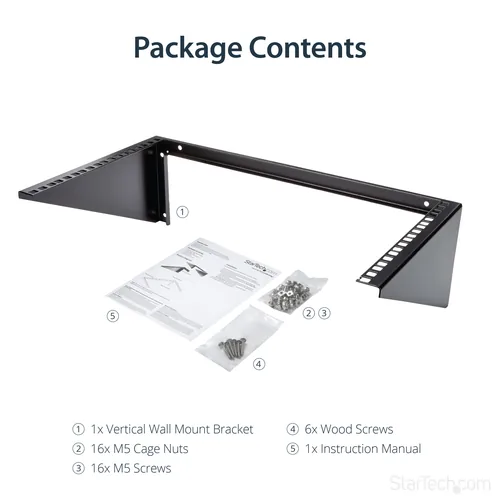 6U WALL MOUNT RACK BRACKET STEEL LOW-PROFILE WALL-BRACKET