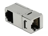 Delock Keystone-Modul RJ45 - RJ45 Buchse, Cat.6A 90 Grad gewinkelt - Modultyp: Keystone - Anschluss Front: Buchse RJ-45 - Anschluss Rück: Buchse RJ-45 - Medientyp: Netzwerk - Schirmung: Ja - Detailfarbe: Silber