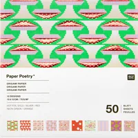 Rico Design Bastelpapier Bastelblock Origami 50 Blatt, 15 x 15 cm - Papierformat: 15 x 15 cm - Selbstklebend: Nein - Papierfarbe: Mehrfarbig - Papiertyp: Bastelpapier - Mediengewicht: 70 g/m² - Verpackungseinheit: 50 Stück