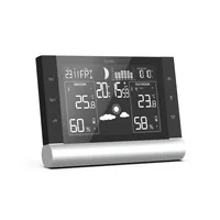 Hama Black Line L Schwarz - Funktionen: Aussentemperatur - Uhrzeitanzeige - Innentemperatur - Aussenluftdruck - Aussenluftfeuchtigkeit - Mondphasen - Display - Raumluftqualität - Aktuelle Wetterlage - Set: Nein - Typ: Wetterstation