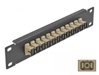 DELOCK 10"" LWL Patchpanel 12 Port SC Simplex beige 1HE schw.