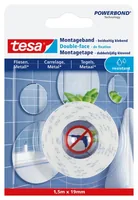 tesa 1.5 m x 19 mm für Fliesen + Metall - Breite: 19 mm - Länge: 1.5 m - Art: Cleveres Befestigungssystem - Montageband - Klebehaftung: Feuchtigkeitsbeständig - Detailfarbe: Weiss