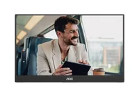 AOC Monitor 16T20E2 - Bildschirmdiagonale in Zoll: 15.6 - Auflösung: 1920 x 1080 (Full HD) - Video-Anschlüsse: Mini-HDMI - USB Typ-C - Anwendungsbereich: Business - Ergonomie: Neigbar - Curved: Nein