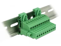 Delock Hutschiene/DIN Rail Terminalblock 10Pin - Detailfarbe: Grün - Montage: DIN-Rail