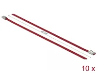 Delock Edelstahlkabelbinder L 200 x B 4,6 mm rot 10 Stück
