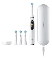 Oral-B Elektrische Zahnbürste iO Series9 White Alabaster - Zahnbürsten-Art: Mikrovibrationszahnbürste - Stromversorgung: Akkubetrieb - Reinigungsmodi: Whitening - Zahnfleischschutz - Tägliche Reinigung - Sensitiv - Zungenreinigung - Super Sensitiv - Inten