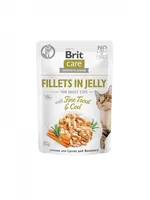 Brit Nassfutter Care Fillets Gelée Forrelle & Kabeljau, 85 g - Tierbedürfnis: Kein besonderes Bedürfnis - Geschmacksrichtung: Fisch - Zertifikate: Keine Zertifizierung - Fleischsorte: Kabeljau - Forelle - Packungsgrösse: 85 g - Futtereigenschaft: Getreide