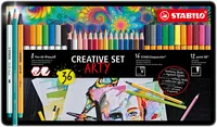 STABILO Aquacolor ARTY 36er Metalletui - Strichstärke: 0.4 mm - Set: Ja - Verpackungseinheit: 1 Stück - Eigenschaft-Stift: Keine - Anwender: Schule - Erwachsene - Kinder - Fasermaler & Fineliner Art: Fineliner