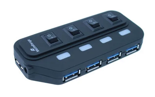 MediaRange USB-HUB 4-Port USB 3.0 extern schwarz