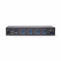 STARTECH.COM 4-Port KM Switch mit Maus-Roaming USB 3.0 Umschalter Tastatur und Maus Switch 3,5mm/USB Audio TAA Konform