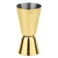 Paderno Cocktail-Doppelmass 40/20 ml, Gold - Materialtyp: Metall - Material: Edelstahl - Detailfarbe: Gold - Set: Nein - Fassungsvermögen: 0.02 l - 0.04 l - Betriebsart: Manueller Betrieb