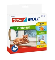 tesa Dichtungsband E-Profil, Braun, 25 m x 9 mm - Produkttyp: Dichtungsband