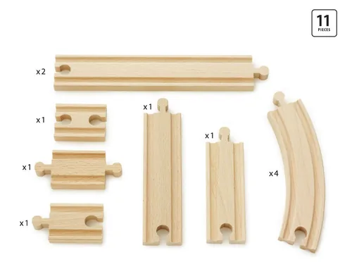 BRIO Eisenbahn Kleines Schienensortiment - Kategorie: Schienen & Weichen - Altersempfehlung ab: 3 Jahren - Material: Holz - Nachhaltigkeit: FSC®