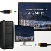 Logilink DisplayPort-Kabel,DPM zu DPM,4K60Hz,CCS,Black 1m