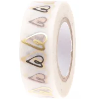 Rico Design Washi Tape Herzen 1.5 cm x 10m, Gold - Detailfarbe: Gold - Länge: 10 m - Set: Nein - Breite: 15 mm