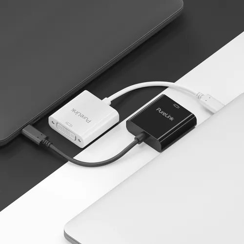 PureLink Adapter IS190 USB Type-C - DVI-I, Weiss - Kabeltyp: Adapter - Videoanschluss Seite A: USB Type-C - Videoanschluss Seite B: DVI-I