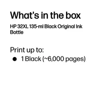 HP 32XL 135ml Black Original Bottled Ink Crtg for Smart Tank Plus andPremium Series Printers