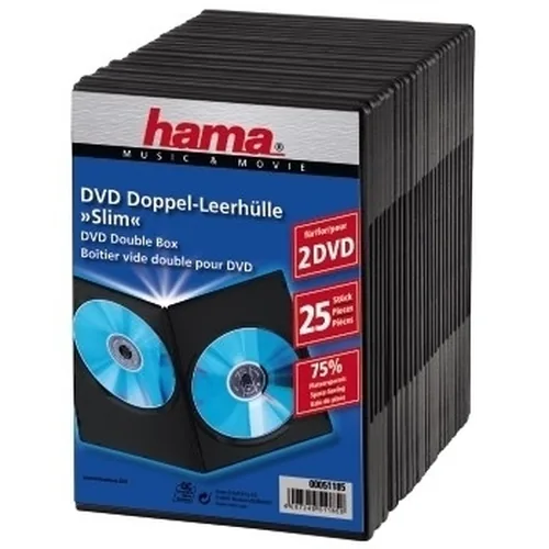1x25 Hama DVD-Doppel-Leerhülle Slim  75% Platzsparnis     51185