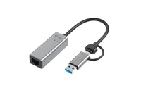 I-TEC USB-C Metal 2.5Gbps Ethernet Adapter 1x USB-C to RJ-45 LED compatible with Thunderbolt 3