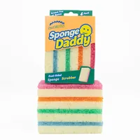 Scrub Daddy Daddy sponge Rectangular Foam Blue, Green, Orange, Pink, Red, Yellow 4 pc(s)