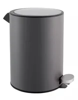 diaqua® Kosmetikeimer Elegance 3 l, Anthrazit - Anzahl Behälter: 1 - Detailfarbe: Anthrazit - Form: Rund - Fassungsvermögen: 3 l - Höhe: 28 cm - Material: Edelstahl - Kunststoff - Metall