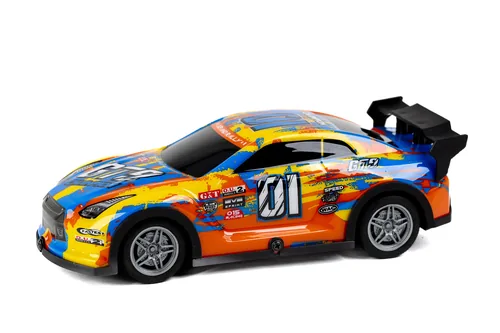 TEC-TOY Auto Champion GT9 mit Licht, Gelb/Blau, 1:22 - Detailfarbe: Blau - Gelb - Altersempfehlung ab: 3 Jahren - Benötigt zur Fertigstellung: Batterien für Fahrzeug - Batterien für Sender - Kapazität Wattstunden: 0 Wh - Modelltyp: Auto