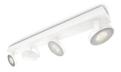 Philips Aufbauspot Clockwork, 4 x 4.5 W, 2000 lm, 2700 K, Weiss - Leuchten Kategorie: Deckenleuchte - Betriebsart: Netzbetrieb - Lampensockel: LED fest verbaut - Farbtemperatur Kelvin: 2700 K - Gesamtleistung: 18 W - Farbwiedergabeindex CRI: 80