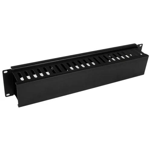 StarTech.com Horizontal 2U Server Rack Cable Management Finger Duct w/ Cover - 19" Network Rack Wire Duct Raceway Panel - Slotted Wire Duct