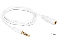 Delock Audio-Kabel 3.5 mm Klinke - 3.5 mm Klinke 1 m - Kabeltyp: Verlängerungskabel - Audioanschluss Seite A: 3.5 mm Klinke - Audiokanäle: Stereo - Audioanschluss Seite B: 3.5 mm Klinke - Detailfarbe: Weiss - Länge: 1 m