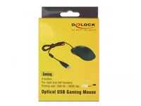 Delock Gaming-Maus 12531 USB 4800 dpi - Maus-Typ: Standard - Maus Features: Programmierbare DPI-Einstellung - Umschaltbare DPI-Auflösung - Beleuchtung - Programmierbare Tasten - Scrollrad - Bedienungsseite: Universal - Detailfarbe: Rot - Schwarz - Verbind