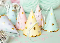 Partydeco Partyhüte Sterne pastellfarbig, 14.5 x 10 cm, 6 Stück - Packungsgrösse: 6 Stück - Produkttyp: Partyhüte - Material: Gummi - Papier - Folie - Detailfarbe: Mehrfarbig - Motto: Silvester - Geburtstag