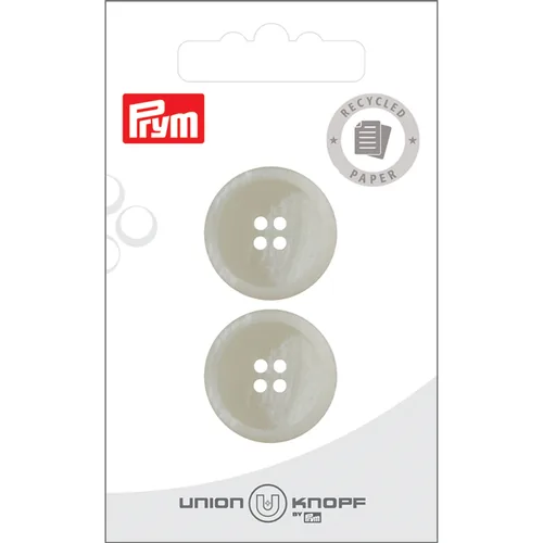 Prym Union Knopf Knöpfe Papier/Polyester 23 mm, 2 Stück, Crème - Detailfarbe: Crème