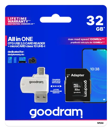 Goodram M1A4-0320R12 memory card 32 GB MicroSDHC Class 10 UHS-I
